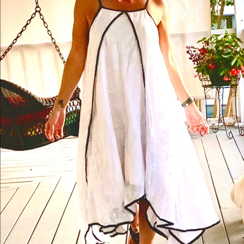 Cynthia Ashby Linen Boho Tiered Dress